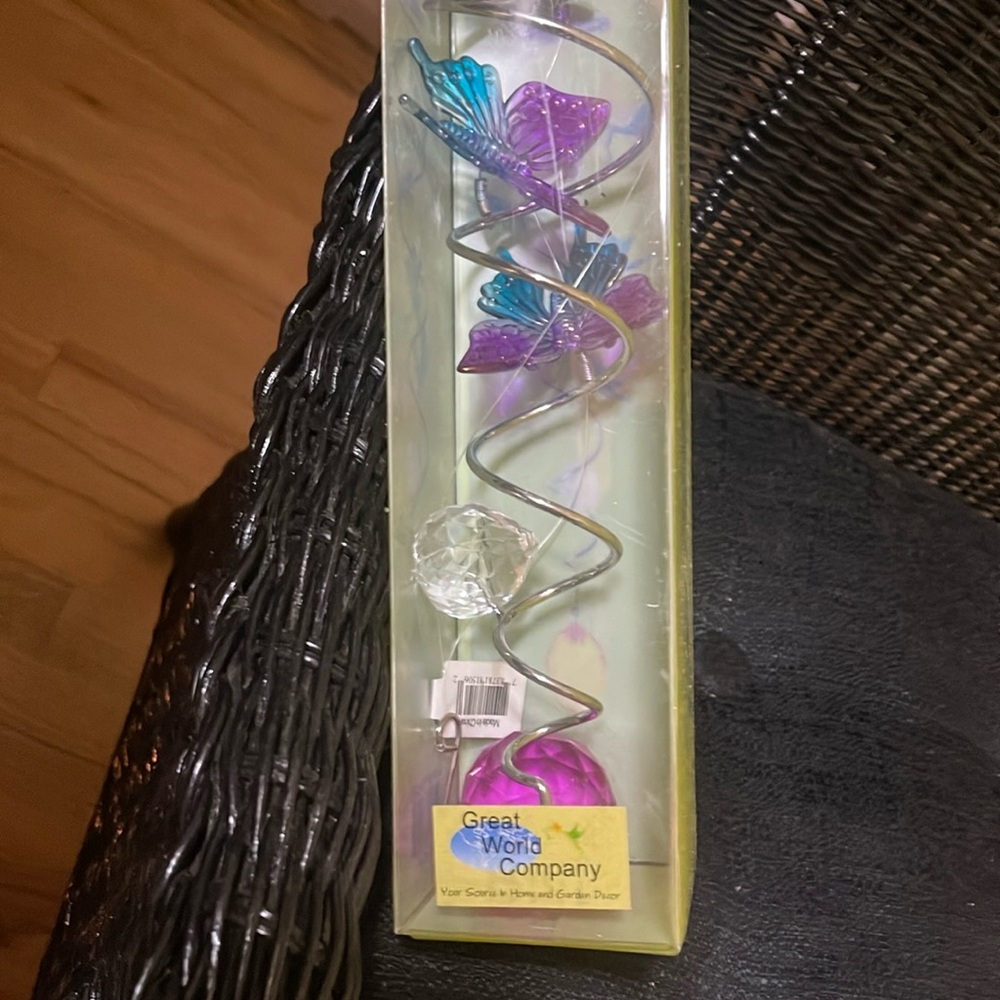Purple and Blue Butterfly Wind Spinner